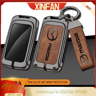 Xinfan เคสกุญแจรีโมตรถยนต์ แบบหนัง อัลลอย สําหรับ Mazda 3 Alexa CX30 CX-4 CX5 CX-5 CX8 CX-8 CX-30 CX9 CX-9