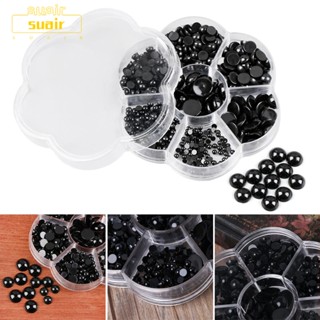 Suair ตาตุ๊กตาหมีพลาสติก ทรงกลม สีดํา DIY