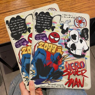 [iPad Air 4] เคสซิลิโคนใส ลายการ์ตูนสไปเดอร์แมน พร้อมช่องใส่ปากกา สําหรับ iPad 2021 Pro 11 Air1 2 gen5 6 9.7 iPad Air 3 Pro 2017 10.5 gen9 8 7 10.2 gen 10 2022 10.9