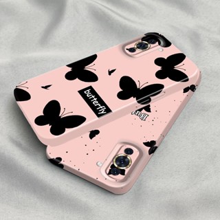 เคสโทรศัพท์มือถือ PC แข็ง ปิดด้านหลัง ลายผีเสื้อ สีดําวาว สําหรับ Huawei Nova 10 Pro 9 SE 7 7i 7 Pro SE 6 SE 4 P20 P30 P40 Lite Mate 20