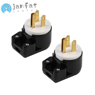 Janfat ปลั๊กเชื่อมต่อ AC ไนล่อน PA มุมขวา 5-15p AC 15A AC 125v หมุนได้ 360 องศา ปรับได้ สีขาว สําหรับช่างไฟฟ้า 2 ชิ้น