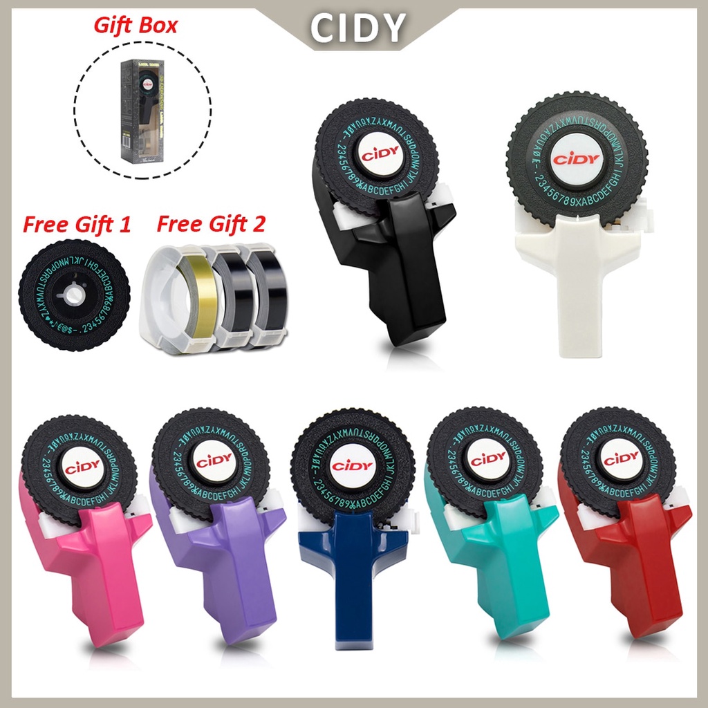 1PCS ( 2 ล้อ) CIDY C101 ลายนูนสําหรับ 9 มม.dymo/motex/cidy 3D 12965 1880 เติมเครื่องพิมพ์ดีดด้วยตนเอ