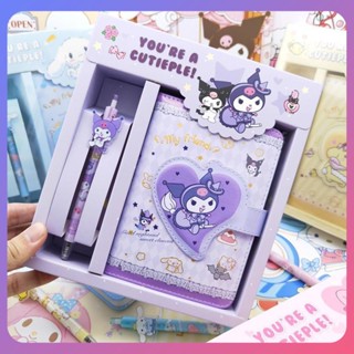 ☛ กล่องของขวัญ Sanrio Gift Box Student Notebook Set Magnetic Buckle Paper Cute Children Student Hand Ledger Diary Gift Box srlive