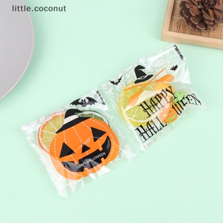 [little.coconut] ถุงพลาสติก ลาย Happy Halloween สําหรับใส่ขนม คุกกี้ บิสกิต ขนมขบเคี้ยว 100 ชิ้น