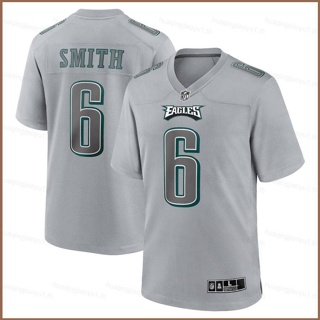 เสื้อยืดกีฬาแขนสั้น ลายทีมชาติฟุตบอล Philadelphia Eagles Game Jersey DeVonta Smith สีเทา พลัสไซซ์ HQ1 NFL QH1