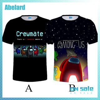 Abelard เสื้อยืดแขนสั้น ผ้าฝ้าย พิมพ์ลายเกม Among Us 3 มิติ สําหรับเด็กอายุ 7-14 ปี