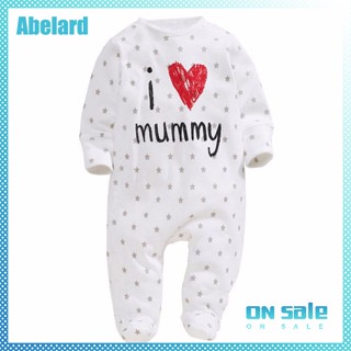 Abelard ชุดบอดี้สูท จั๊มสูท แขนยาว ลาย I Love Mummy Daddy Onesies สําหรับเด็กผู้ชาย และผู้หญิง