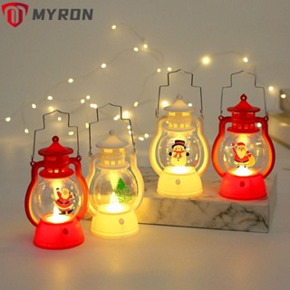 Myron โคมไฟ Led พลาสติก รูปซานต้าคลอส สโนว์แมน แบบพกพา สําหรับตกแต่งปาร์ตี้คริสต์มาส