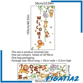 [Figatia2] สติกเกอร์ติดผนัง ลาย Welcome Door สําหรับห้องนอนสัตว์