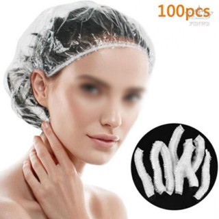 【FUNWD】Shower Cap Showering Transparent Traval 100pcs Accessories Cap Household