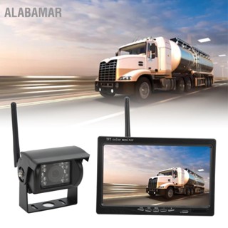 ALABAMAR ระบบกล้องสำรองยานพาหนะ 7in จอแสดงผล IR Night Vision IP68 กันน้ำสำหรับรถบรรทุกรถพ่วง RV