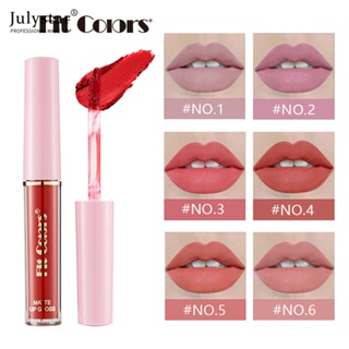 JULYSTAR Fit สี 12 สี Velvet Matte Lip Gloss กันน้ำ Natural Moisturizing สวมใส่ Long Lasting Hydrating แต่งหน้า Lip Gloss