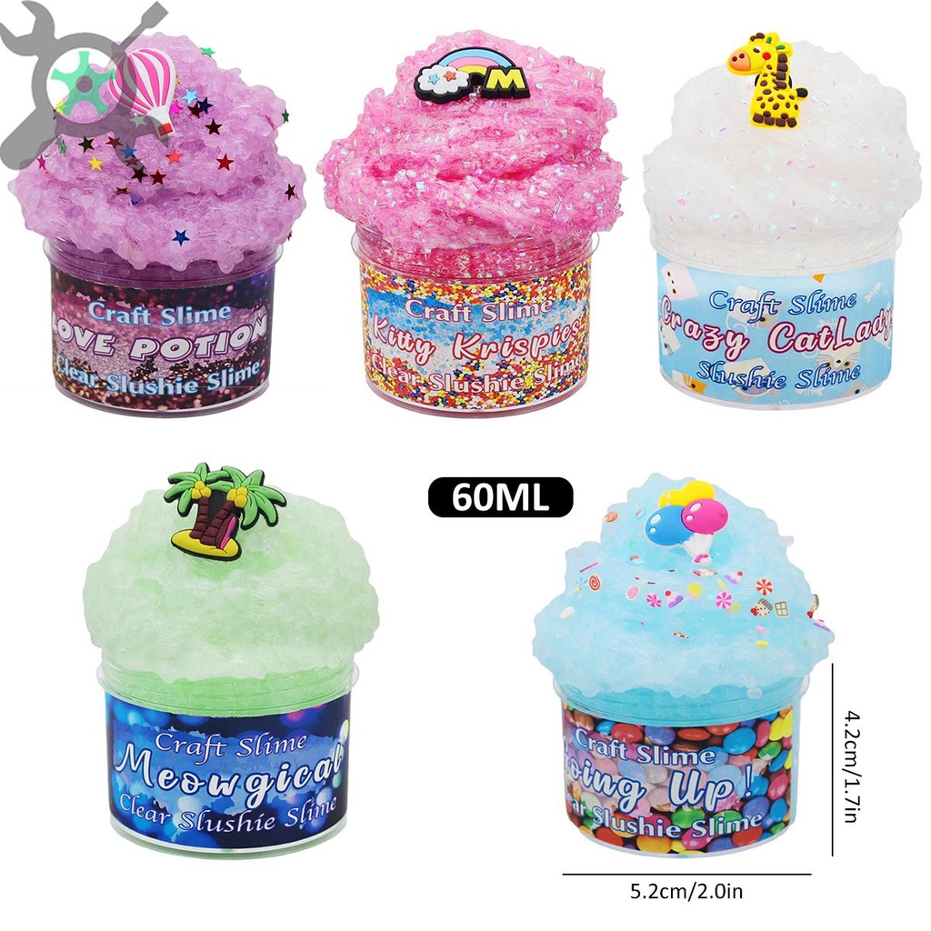 60ml Slime Kit Butter Slime Snow Rice Kit Soft และ Non-Sticky Fluffy Slime ของเล่นสําหรับชายหญิง SHO