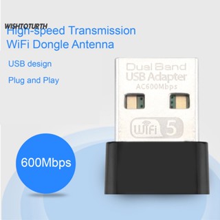 ☼Wt การ์ดรับสัญญาณเครือข่าย WiFi 600Mbps 5G ดูอัลแบนด์ ความเร็วสูง ไม่ต้องใช้ไดรฟ์ สําหรับคอมพิวเตอร์