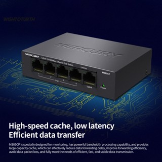 ☼Wt ฮับอีเธอร์เน็ต ความเร็วสูง 5 พอร์ต 100 MBIT/s PoE 1 ชุด