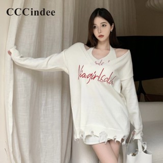 Cccindee ใหม่ เสื้อกันหนาวลําลอง แขนยาว คอปก สีพื้น เข้ากับทุกการแต่งกาย แฟชั่นสําหรับสตรี 2023