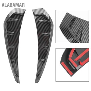 ALABAMAR 2 ชิ้น Fender Vent Air Wing ฝาครอบสีดำรูปแบบคาร์บอน PU ยางรถ Universal