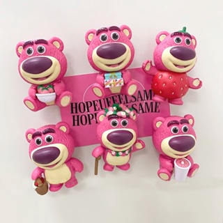 6 pcs แม่เหล็กติดตู้เย็น  ลายการ์ตูนหมี สตรอเบอร์รี่น่ารัก  Lotso ของขวัญวันเกิด