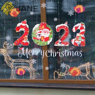 Jane สติกเกอร์ติดผนัง ลาย Merry Christmas สําหรับตกแต่งบ้าน 2023