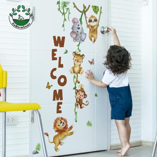 [Whcart] สติกเกอร์ ลาย Welcome สัตว์ สําหรับติดตกแต่งประตูห้องนอน