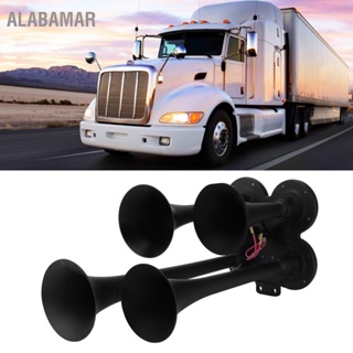 ALABAMAR 135DB รถ Air Horn สี่ทรัมเป็ตหลอดลำโพงสีดำสำหรับรถไฟเรือรถบรรทุกรถจักรยานยนต์ DC 12V