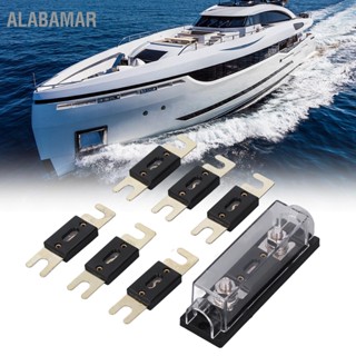 ALABAMAR 250A 48V ตัวยึดฟิวส์พื้นผิวชุบทองฝาครอบใสตัวยึดฟิวส์แบบอินไลน์สำหรับรถยนต์ RV