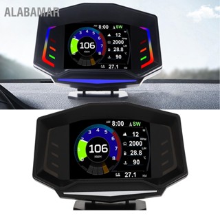 ALABAMAR รถ HUD จอแสดงผล OBD2 GPS Slope Meter มัลติฟังก์ชั่น Overspeed ALARM Smart Gauge