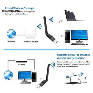 ☼Wt อะแดปเตอร์เสาอากาศเครือข่ายไร้สาย 150Mbps USB 80211b/g/n