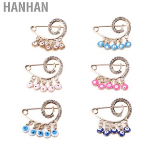 Hanhan Evil Eye Decor  Shape Long Service Life Brooch Pins Multiple Colors for Gifts Clothing Decoration