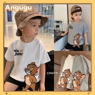 Angugu ใหม่ เสื้อยืดแขนสั้น ผ้าฝ้าย พิมพ์ลายการ์ตูน jerry แฟชั่นฤดูร้อน สําหรับเด็กผู้ชาย ผู้หญิง 3 ถึง 4 ถึง 5 ถึง 6 ถึง 7 ถึง 8 ถึง 9 ถึง 10 ถึง 11 ถึง 12 ถึง 13 ปี 2023 เสื้อผ้าวัยรุ่น