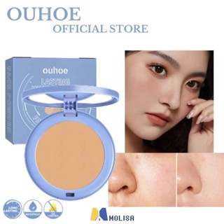 Ouhoe แป้งเค้กไร้ที่ติยาวนานไม่ง่ายที่จะถอดแสงธรรมชาติระบายอากาศ Sweatproof กันน้ำแต่งหน้าแป้งเค้กสำหรับผู้หญิง MOLISA