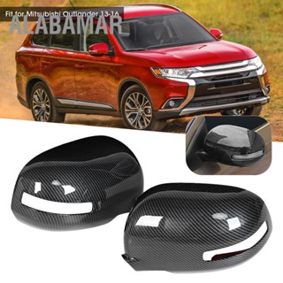 ALABAMAR ซ้ายขวากระจกมองหลังคาร์บอนไฟเบอร์ตกแต่งหมวก Fit สำหรับ Mitsubishi Outlander 13-16