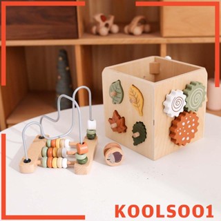 [Koolsoo1] ของเล่นลูกบาศก์ไม้ Montessori สําหรับเด็กวัยหัดเดิน