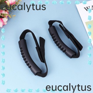 Eucalytus1 มือจับพลาสติก PVC สีดํา สําหรับพนักพิงศีรษะรถยนต์ 2 ชิ้น