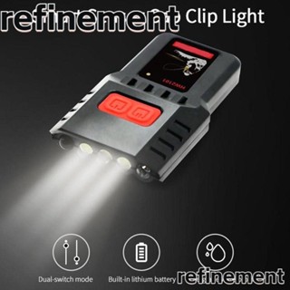 Refinement ไฟ LED 6 ดวง ชาร์จ USB ทนทาน สําหรับติดหมวกตกปลา