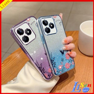 เคส Realme C53 HYB ดอกไม้ ผีเสื้อ เคสโทรศัพท์ ป้องกัน