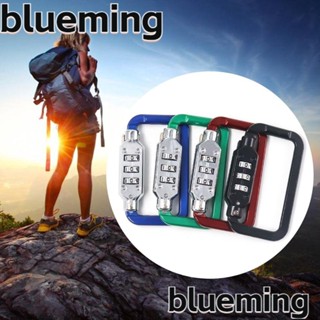 Blueming2 กุญแจล็อคกระเป๋าเป้สะพายหลัง โลหะผสมสังกะสี 3 หลัก แบบพกพา สุ่มสี