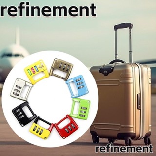 Refinement อุปกรณ์ล็อคกระเป๋าเป้สะพายหลัง โลหะผสมสังกะสี แบบใส่รหัสผ่าน 3 หลัก แบบพกพา สุ่มสี สําหรับหอพัก ตู้เสื้อผ้า