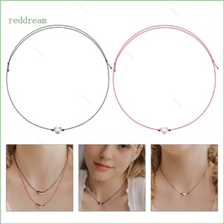 Redd สร้อยคอโซ่ จี้หัวใจ สีแดง ปรับได้ เครื่องประดับหัวใจ ดึงดูดสายตา