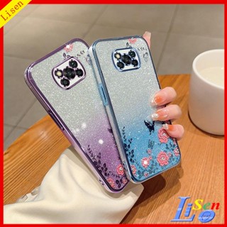 เคส Poco X3 Pro Poco X3 NFC HYB ดอกไม้ ผีเสื้อ เคสโทรศัพท์ ป้องกัน