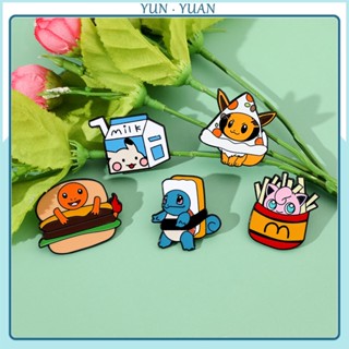 [Yunyuan] เข็มกลัดโลหะ รูปการ์ตูนโปเกม่อน ขนมปัง เต่า Jenny สร้างสรรค์