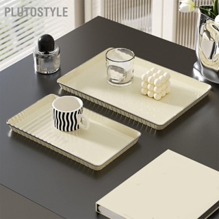 PLUTOSTYLE ถาดชาอาหารผลไม้เสิร์ฟจานจานขนมหวานพลาสติกตกแต่งบ้านสำหรับสำนักงานกลางแจ้ง