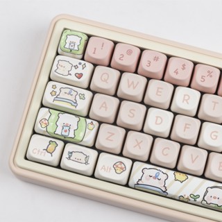 Pink pig Keycaps ชุดปุ่มกดคีย์บอร์ด MOA ลายหมู สีชมพู สําหรับคีย์บอร์ด Mechanical