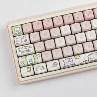 Pink pig Keycaps ชุดปุ่มกดคีย์บอร์ด MOA ลายหมู สีชมพู สําหรับคีย์บอร์ด Mechanical