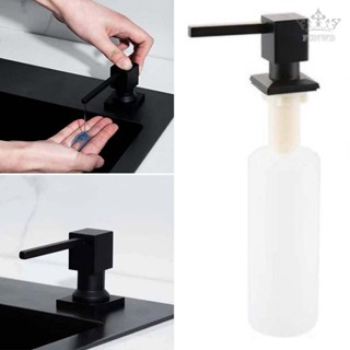 【FUNWD】Soap Dispensers Pump 400 Ml Abs Black Counter Durable Square Dispenser