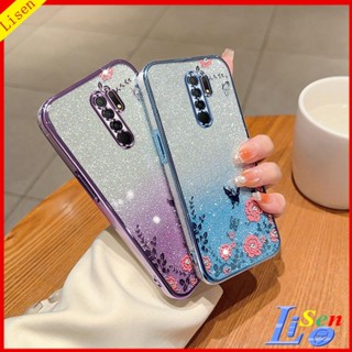 เคส Redmi 9 HYB ดอกไม้ ผีเสื้อ เคสโทรศัพท์ ป้องกัน