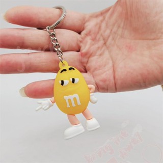 Jeremy1 M&amp;M’S พวงกุญแจ จี้การ์ตูนช็อคโกแลต ถั่ว M Charms เครื่องประดับ ของขวัญ สําหรับรถยนต์ พวงกุญแจ กระเป๋า