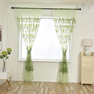 【FUNWD】Lightweight Floral Sheer Casement Gauze Curtain for Living Room Design