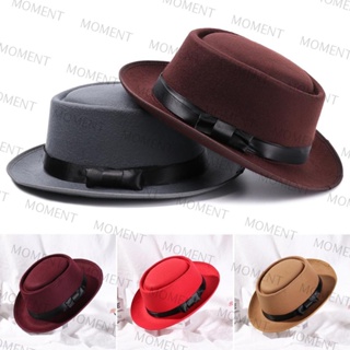 Moment Fedora หมวกปีกกว้าง สไตล์คาวบอยวินเทจ เหมาะกับหน้าหนาว ฤดูใบไม้ร่วง เต้นรํา ปาร์ตี้