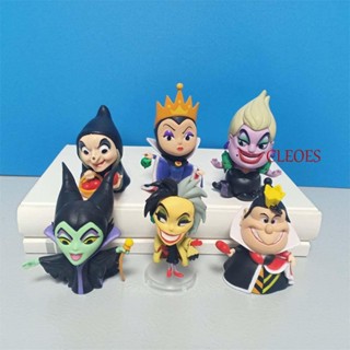 Cleoes ฟิกเกอร์อนิเมะ Evil Queen Maleficent Ursula Villains Princess ขนาดเล็ก 6 ชิ้น ต่อล็อต